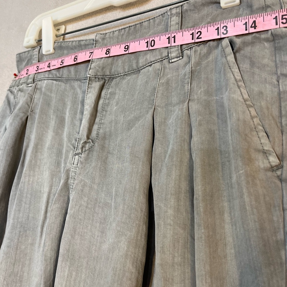 Sundance Petite 6 Gray Pleated Wide Leg Lightweight Women’s Pants - Picture 2 of 10